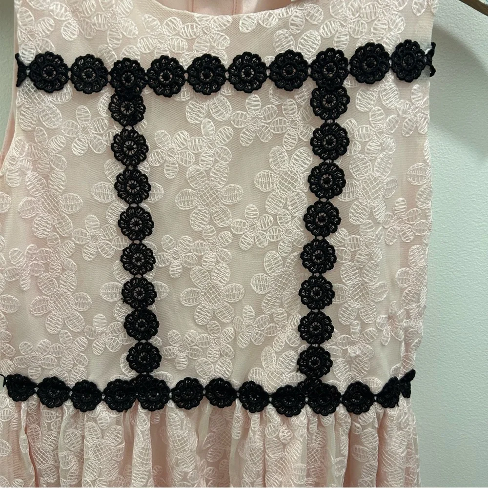 Kate Spade Girls Sonata Lace Dress 12 pink black daisy flowers
